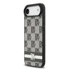 DKNY PU Leather Checkered Pattern and Stripe dėklas skirtas Apple iPhone Air juodos spalvos
