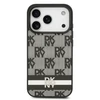 DKNY PU Leather Checkered Pattern and Stripe dėklas skirtas Apple iPhone 17 Pro juodos spalvos