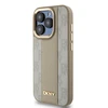 DKNY PU Leather Checkered Pattern Magsafe dėklas telefonui Apple iPhone 15 Pro Max rusvai gelsvas