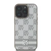 Dėklas DKNY PU Leather Checkered Pattern and Stripe Apple iPhone 16 Pro Max rusvai gelsvas