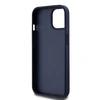 DKNY PU Leather Checkered Pattern and Stripe dėklas telefonui Apple iPhone 15 mėlynos spalvos