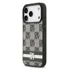 DKNY PU Leather Checkered Pattern and Stripe dėklas skirtas Apple iPhone 17 Pro juodos spalvos