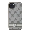 DKNY PU odinis languotas raštas ir dryžuotas dėklas Apple iPhone 13 rusvai gelsvas