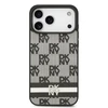 DKNY PU Leather Checkered Pattern and Stripe dėklas skirtas Apple iPhone 17 Pro Max juodos spalvos