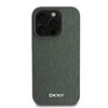 DKNY PU Leather Grid Pattern Magsafe Apple iPhone 16 Pro dėklas telefonui žalios spalvos