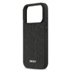 DKNY PU Leather Grid Pattern Magsafe dėklas skirtas Apple iPhone 17 Pro juodos spalvos