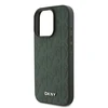 DKNY PU Leather Grid Pattern Magsafe Apple iPhone 16 Pro dėklas telefonui žalios spalvos
