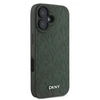 DKNY PU Leather Grid Pattern Magsafe Apple iPhone 16 dėklas telefonui žalios spalvos