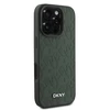 DKNY PU Leather Grid Pattern Magsafe Apple iPhone 16 Pro dėklas telefonui žalios spalvos