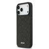 DKNY PU Leather Grid Pattern Magsafe dėklas skirtas Apple iPhone 17 Pro Max juodos spalvos
