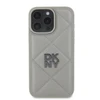DKNY PU Leather Quilted Stack Logo Apple iPhone 16 Pro Max dėklas telefonui pilkos spalvos