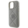 DKNY PU Leather Quilted Stack Logo Apple iPhone 16 Pro Max dėklas telefonui pilkos spalvos