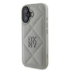DKNY PU Leather Quilted Stack Logo Apple iPhone 16 Plus dėklas telefonui pilkos spalvos