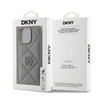 DKNY PU Leather Quilted Stack Logo Apple iPhone 16 Pro Max dėklas telefonui pilkos spalvos