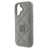 DKNY PU Leather Quilted Stack Logo Apple iPhone 16 Plus dėklas telefonui pilkos spalvos