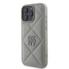 DKNY PU Leather Quilted Stack Logo Apple iPhone 16 Pro Max dėklas telefonui pilkos spalvos