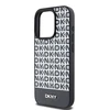 DKNY PU Leather Repeat Pattern Bottom Stripe MagSafe dėklas telefonui Apple iPhone 14 Pro juodos spalvos