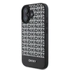 DKNY PU Leather Repeat Pattern Bottom Stripe MagSafe Apple iPhone 16 Plus dėklas telefonui juodos spalvos