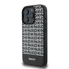 DKNY PU Leather Repeat Pattern Bottom Stripe MagSafe Apple iPhone 16 Pro Max dėklas telefonui juodos spalvos