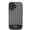 DKNY PU Leather Repeat Pattern Bottom Stripe MagSafe Apple iPhone 16 Plus dėklas telefonui juodos spalvos