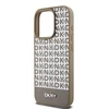 DKNY PU Leather Repeat Pattern Bottom Stripe MagSafe dėklas telefonui Apple iPhone 14 Pro Max rudos spalvos