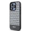 DKNY PU Leather Repeat Pattern Bottom Stripe MagSafe dėklas telefonui Apple iPhone 14 Pro Max juodos spalvos