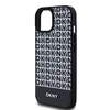 Apple iPhone 13 / 14 / 15 DKNY odinis dėklas Printed Pattern Metal Logo MagSafe (DKHMP15SPSOSPK) juodos spalvos