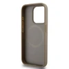 DKNY PU Leather Repeat Pattern Bottom Stripe MagSafe dėklas telefonui Apple iPhone 14 Pro rudos spalvos