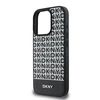 DKNY PU Leather Repeat Pattern Bottom Stripe MagSafe Apple iPhone 16 Pro Max dėklas telefonui juodos spalvos