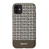 DKNY PU Leather Repeat Pattern Bottom Stripe MagSafe dėklas telefonui Apple iPhone 11 rudos spalvos