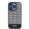 DKNY PU Leather Repeat Pattern Bottom Stripe MagSafe dėklas telefonui Apple iPhone 14 Pro Max juodos spalvos