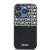 DKNY PU Leather Repeat Pattern Card Pocket dėklas telefonui Apple iPhone 14 Pro Max juodos spalvos