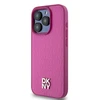 Apple iPhone 15 Pro DKNY odinis dėklas Monogram Pattern Metal Logo MagSafe (DKHMP15LPSHRPSP) rožinės spalvos