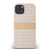 Apple iPhone 13 / 14 / 15 DKNY odinis dėklas Mono Stripe & Metal Logo (DKHCP14SPRTHSLP) rožinės spalvos