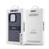 DKNY PU Leather Repeat Pattern Tonal Stripe Apple iPhone 16 Pro dėklas telefonui mėlynos spalvos