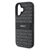 DKNY PU Leather Repeat Pattern Tonal Stripe Apple iPhone 16 Plus dėklas telefonui juodos spalvos