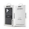 DKNY PU Leather Repeat Pattern Tonal Stripe Apple iPhone 16 Plus dėklas telefonui juodos spalvos