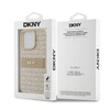 DKNY PU Leather Repeat Pattern Tonal Stripe Apple iPhone 16 Pro dėklas telefonui rožinės spalvos