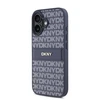 DKNY PU Leather Repeat Pattern Tonal Stripe Apple iPhone 16 dėklas telefonui mėlynos spalvos