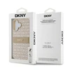 DKNY PU Leather Repeat Pattern Tonal Stripe Apple iPhone 16 Plus dėklas telefonui rožinės spalvos