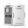 DKNY PU Leather Repeat Pattern Tonal Stripe Apple iPhone 16 Pro Max dėklas telefonui smėlio spalvos