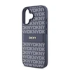 DKNY PU Leather Repeat Pattern Tonal Stripe Apple iPhone 16 dėklas telefonui mėlynos spalvos