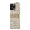 DKNY PU Leather Repeat Pattern Tonal Stripe Apple iPhone 16 Pro dėklas telefonui rožinės spalvos