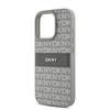 DKNY PU Leather Repeat Pattern Tonal Stripe Apple iPhone 16 Pro dėklas telefonui smėlio spalvos