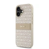 DKNY PU Leather Repeat Pattern Tonal Stripe Apple iPhone 16 Plus dėklas telefonui rožinės spalvos