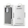 DKNY PU Leather Sidabrinis Metal Logo Magsafe dėklas telefonui Apple iPhone 15 Pro Max pilkos spalvos