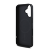 DKNY PU Leather Sidabrinis Metal Logo Magsafe Apple iPhone 16 dėklas jūsų telefonui juodos spalvos
