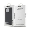 DKNY PU Leather Sidabrinis Metal Logo Magsafe Apple iPhone 16 Pro dėklas jūsų telefonui juodos spalvos
