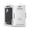 DKNY PU Leather Sidabrinis Metal Logo Magsafe Apple iPhone 16 dėklas jūsų telefonui juodos spalvos