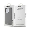 DKNY PU Leather Sidabrinis Metal Logo Magsafe dėklas telefonui Apple iPhone 15 Pro pilkos spalvos